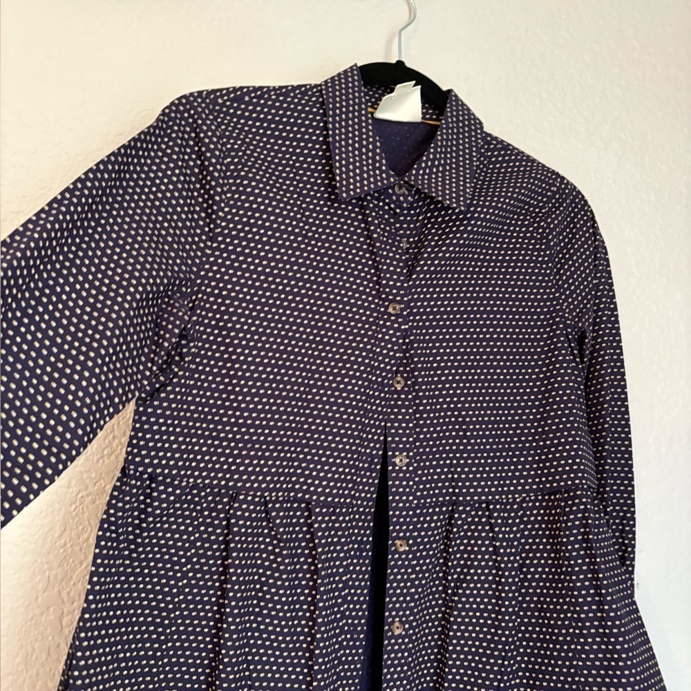 Maeve Anthropologie Blouse Tunic Small Layered Look 100% Cotton EUC - Picture 7 of 11